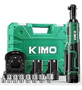 KIMO Cordless Electric Ratchet Wrench Set, 40 Ft-lbs, 400 RPM, 12V Cordless Ratchet Wrench 3/8