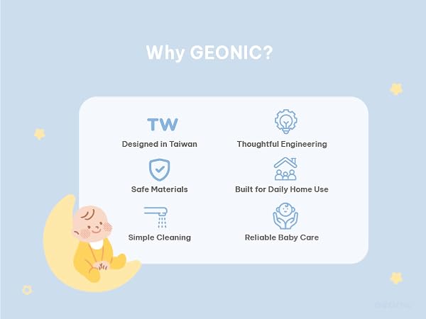 GEONIC electric nasal aspirator to clear a baby&amp;#39;s nose safely and comfortably.