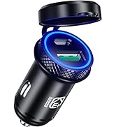 KEWIG USB C Car Charger, 60W/5A Super Mini Fast Car Charger Cigarette Lighter Adapter QC3.0 & PD ...