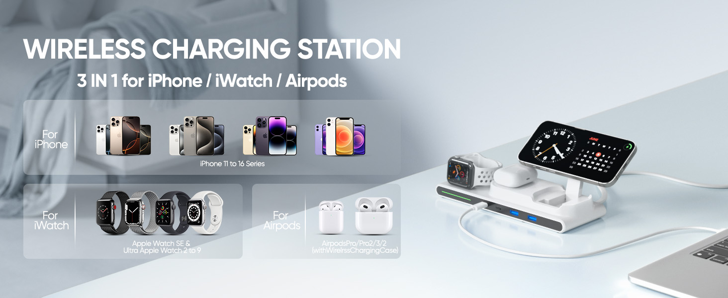 7-in-1 Wireless Charging Station for Apple Multiple Devices