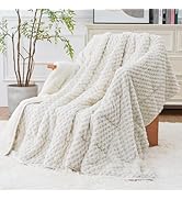 Super Fuzzy Soft Fleece Sherpa Weighted Blanket 15 lbs for Adults, 3D Imitation Turtle Shell Luxu...