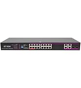 16 Port Poe Switch 250W Managed Switch, w/ 2 *Gigabit Combo Ports &amp; RJ45 Ports, Plug and Play, 6K...