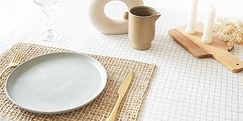 tablecloth charcoal grid checkered gingham cotton