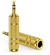 Uenlio 3.5mm to 6.35mm Headphone Adapter 2-Pack, Gold-Plated 1/8