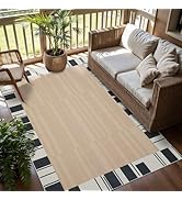 Modern Easy Jute 3x5 Patio Rug, Washable Entryway Rug, Non Slip Indoor Outdoor Door Mat Throw Car...