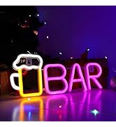 ENUOLI Neon Bar Signs,Beer LED Light for Wall Decor, USB/Battery Powered Bar Neon Signs,Beer Ligh...