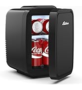 BEICHEN Mini Fridge, 4 Liter/6 Can Portable Refrigerator for Bedroom Office Dorm Car– Fast Coolin...