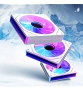 GSCOLER Prism 7PRO 120mm Case Fan 3-Pack White, Infinity Mirror ARGB PWM Sync PC Cooling Fan with...