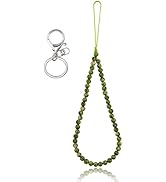 BEEFLYING Natural Stone Phone Lanyard Wrist Strap Gemstone Bead Phone Charm Anti-Lost Lanyard Str...