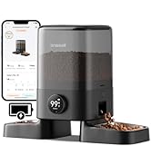 oneisall Cordless 2.4Ghz WiFi Automatic Cat Feeder for 2 Cats, Rechargeable 100-Day Battery Opera...