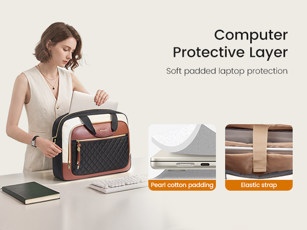 LOVEVOOK Laptop Briefcase for Women, Computer Messenger Shoulder Bags 