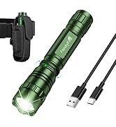 FandyFire Rechargeable Police Flashlight with Holster-1000 High Lumen LED Tactical Flashlights fo...
