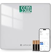 LEPULSE 550lb Bathroom Digital Scale for Body Weight BMI, Extra Wide Platform High Capacity Large...