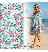 Oversized Beach Towel for Women Adults, 35x72" Large Sand-resist Beach Towel, Absorbent Compact T...