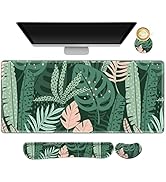 AIMSA Large Gaming Mouse Pad Set, Keyboard Wrist Rest Support Mouse Pad, Ergonomic Memory Foam Mu...