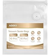 Reusable Vacuum Sealer Bags for Food: 20Pcs BPA-Free Vacuum Seal Bags with Air Valve &amp; 5 Seal Cli...