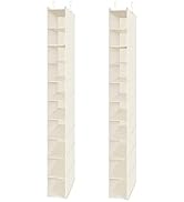 MAX Houser 10-Shelf Hanging Shoe Shelf Organizer, Hanging Shoe Storage for Closet,Pack of 2(Beige)