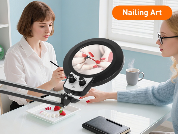  nail eyelash lighted magnifying glass with stand desk magnifying glass with light with clamp