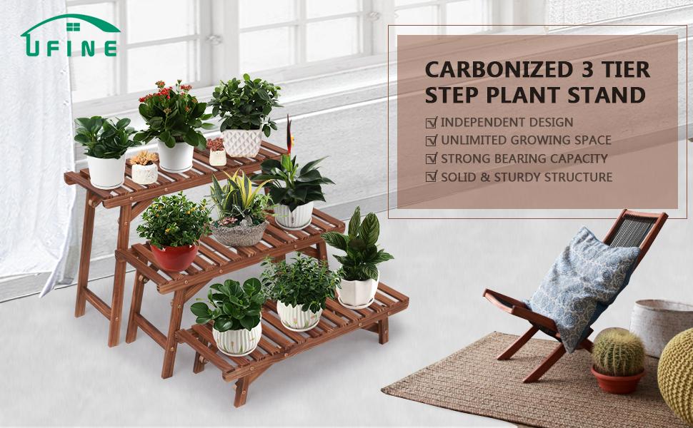 Wood plant stand indoor outdoor