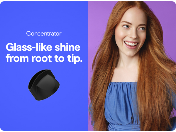 glass-like shine from root to tip