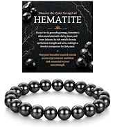 BioMag 10mm Hematite Magnetic Beaded Bracelet for Men, Beaded Jewelry Gift | Black Bead Bracelet ...