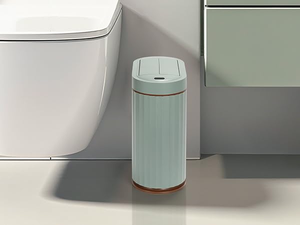 Green motion sensor smart trash can butterfly lid 10 bathroom