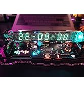 TPHRAVAL Imitation Nixie Tube Clock Fluorescent Tube Clock Cyberpunk Ornaments IV18 Fluorescent T...