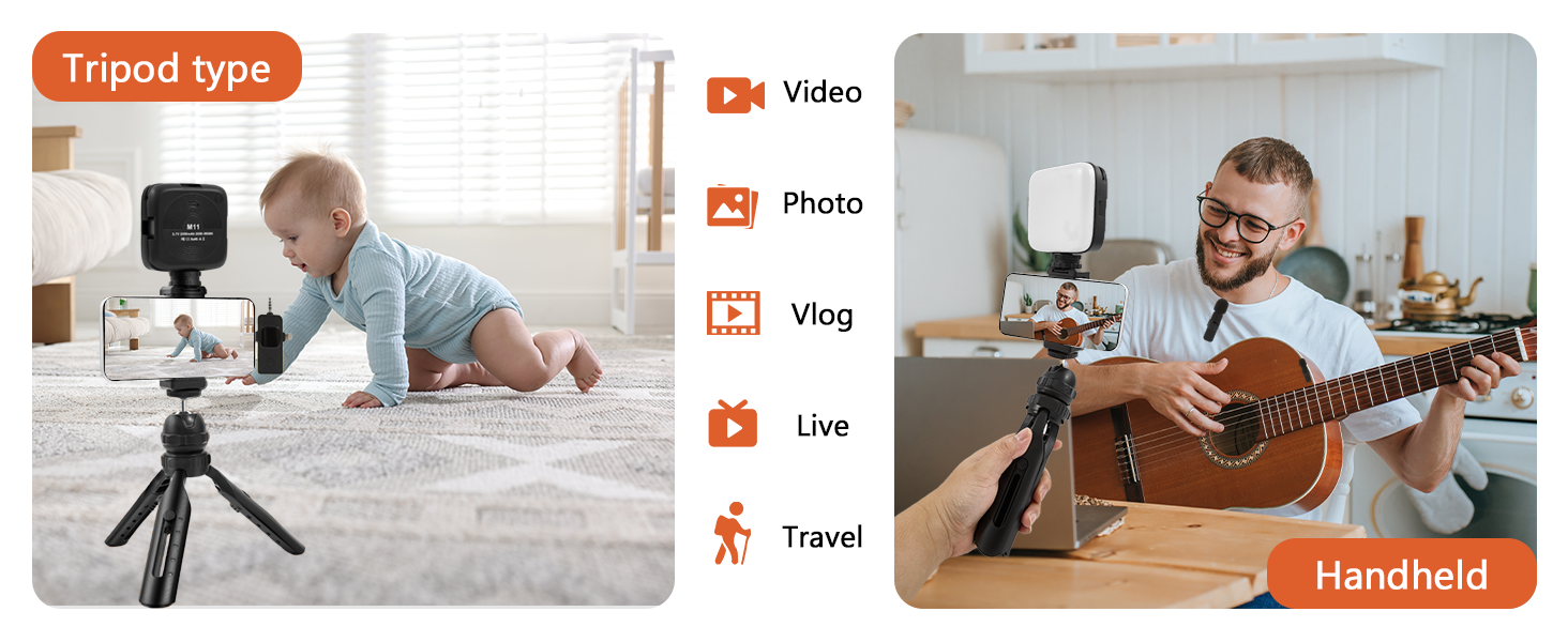 Heliora Vlogging Kit for iPhone, Android with Tripod