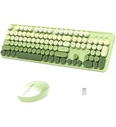 Links9+ Colorful Wireless Keyboard and Mouse, Full Size Gradient Keyboard with Optical Mouse, 2.4...