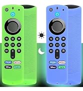 [2 Pack] Pinowu Firestick Remote Cover Case (Glow in The Dark) Compatible with Firetv Stick Alexa...