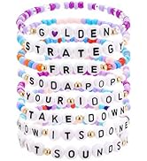 JATEBI 8 Pcs Kpop Bracelets Sets Stretch Friendship Beaded Bracelets Kpop Singer Party Favors Fri...