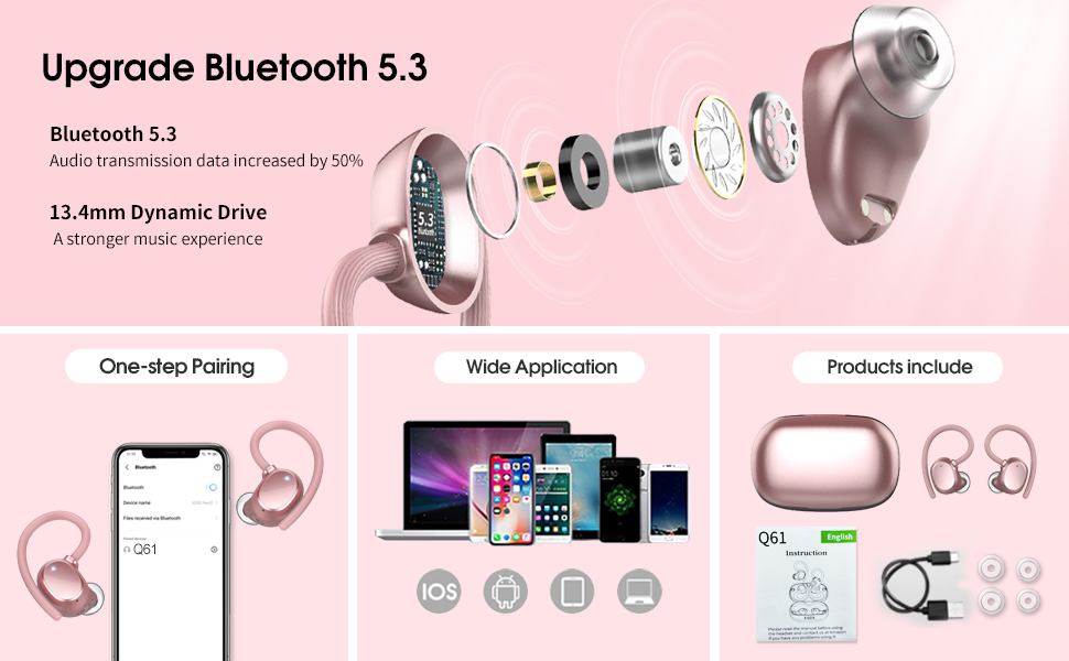 The headset uses Bluetooth 5.3, the connection is more stable