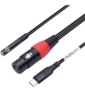 HUALEU 3.3FT USB C to XLR Female Mic Cable &amp; 3.5mm (1/8") Female Stereo Output Adapter,USB C to 3...