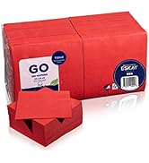Red Beverage Napkins, 2-Ply Disposable Paper Napkins-Bar, Cocktail, Weddings, Birthday, EU Made, ...