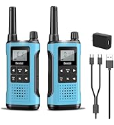 Derebir Walkie Talkies Long Range for Adults-2 Pack Rechargeable Walkie Talkies 22 FRS Channels 2...