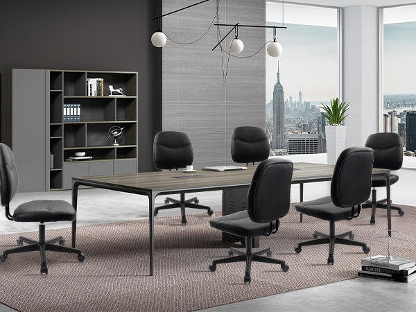 black armless conference reception room chairs