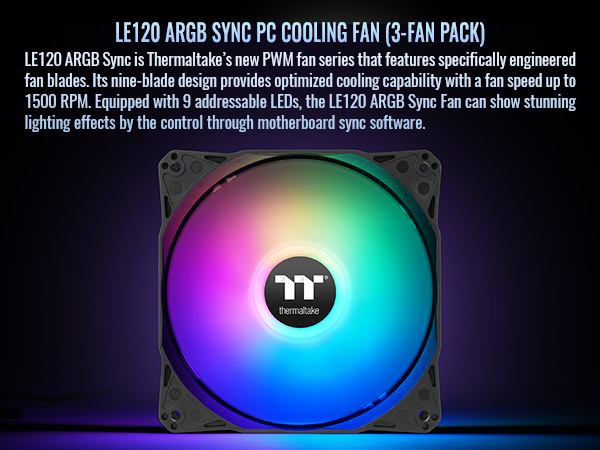LE120 ARGB Sync PC Cooling Fan (3-Fan Pack)