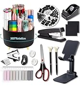 Office Supplies,Desk Accessories,with Stapler,Tape Dispenser,Staple Remover,Scissor,Ballpoint Pen...