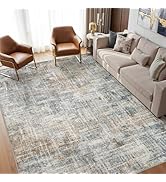 cotiled Washable 5x7 Area Rug for Living Room - Modern Abstract Carpet with Non-Slip Backing, Low...