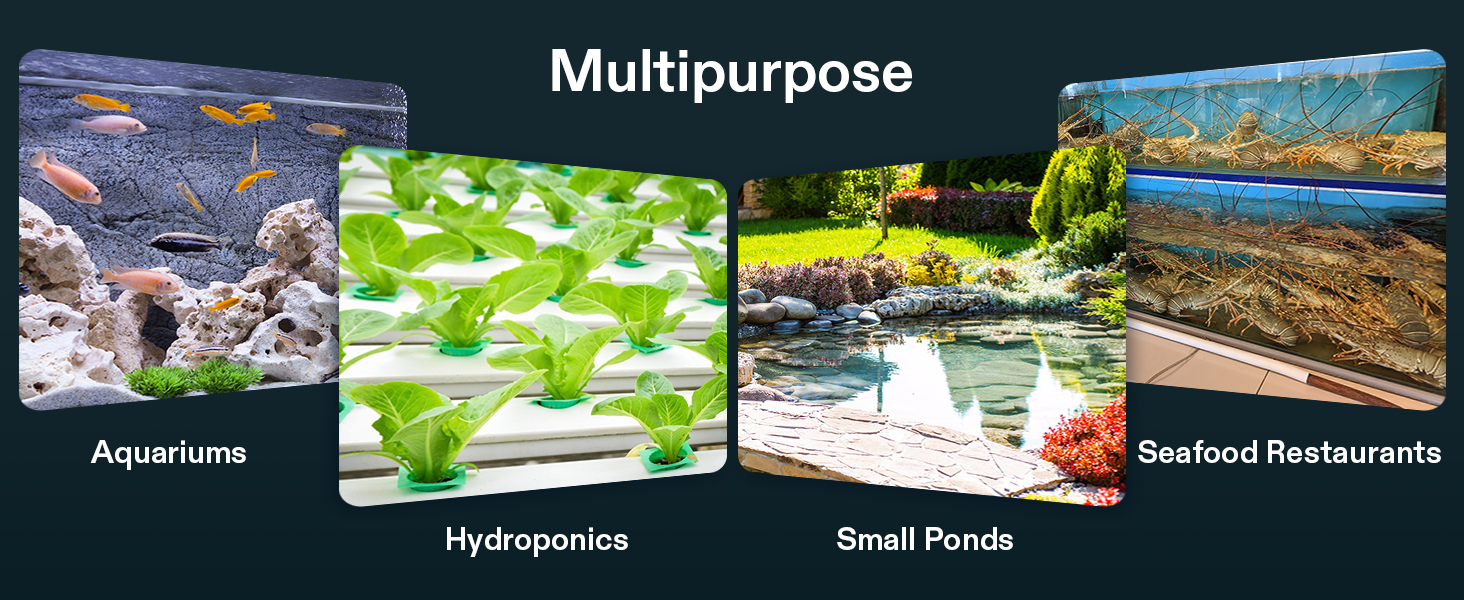 25W, 40L/min 6 Outlet for Aquarium and Hydroponic Systems