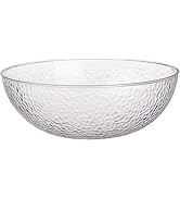 Lillian Collection Stunning Clear Plastic Round Hammered Bowl - 18" (4 Pc.) - Unique Textured Des...