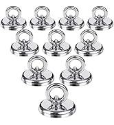 FINDMAG 10 Pack Magnetic Hooks, 100 LB(45KG) Magnetic Hooks Heavy Duty with Countersunk Hole Eyeb...