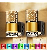 Night Lights Plug into Wall, Color Changing Night Light with Rotatable Plug, Dusk to Dawn Light S...