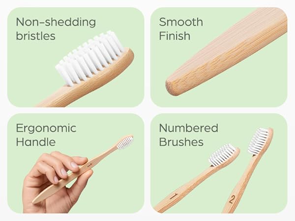 Plant based bamboo toothbrushes soft