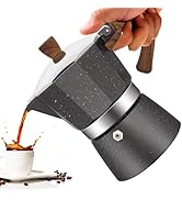 Vaolvpant 3 Cup Aluminum Moka Pot Gray Classic Stovetop Espresso Coffee Maker 150ml 5oz Coffeemak...