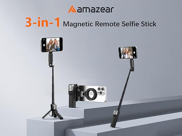Magnetic Phone Selfie Stick Tripod with Wireless Remote