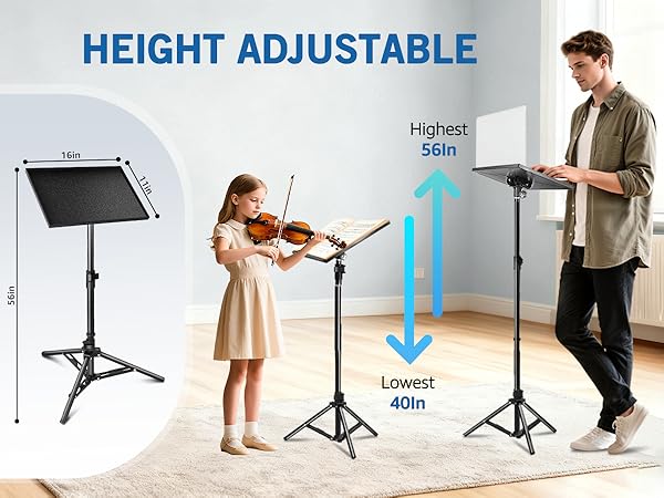Adjustable Height from 40 to 56 Inch