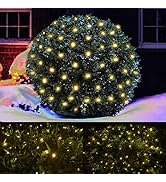 LED Christmas Net Lights Outdoor Christmas Decorations for Bushes,100LED 5ftx5ft Connectable Gree...