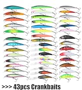 ?????????????????????? Fishing Gear Fishing Lures Kit Mixed Including Minnow Popper Crank Baits w...