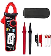 UNI-T UT210e Mini Clamp Meter &amp; Alligator Electric Clips, AC/DC Amp Meter Clamp Multimeter True R...